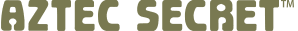 The 'Aztec Secret' logo, featuring the text 'AZTEC SECRET' in a stylized, textured font against a neutral background.
