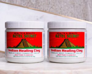 Two Pack of aztec secret healing clay one pound clay jars